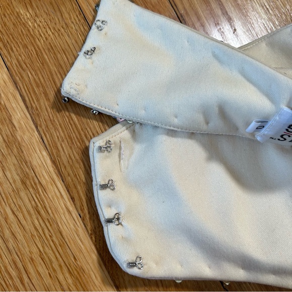 Tony Bowls Satin One Shoulder Size 0 Sequence Prom Dress Cream Color Formal Gown - Picture 6 of 8